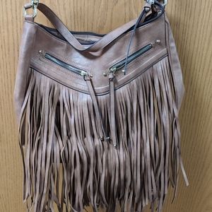 Apartment 9 large suede Fringe purse in brown